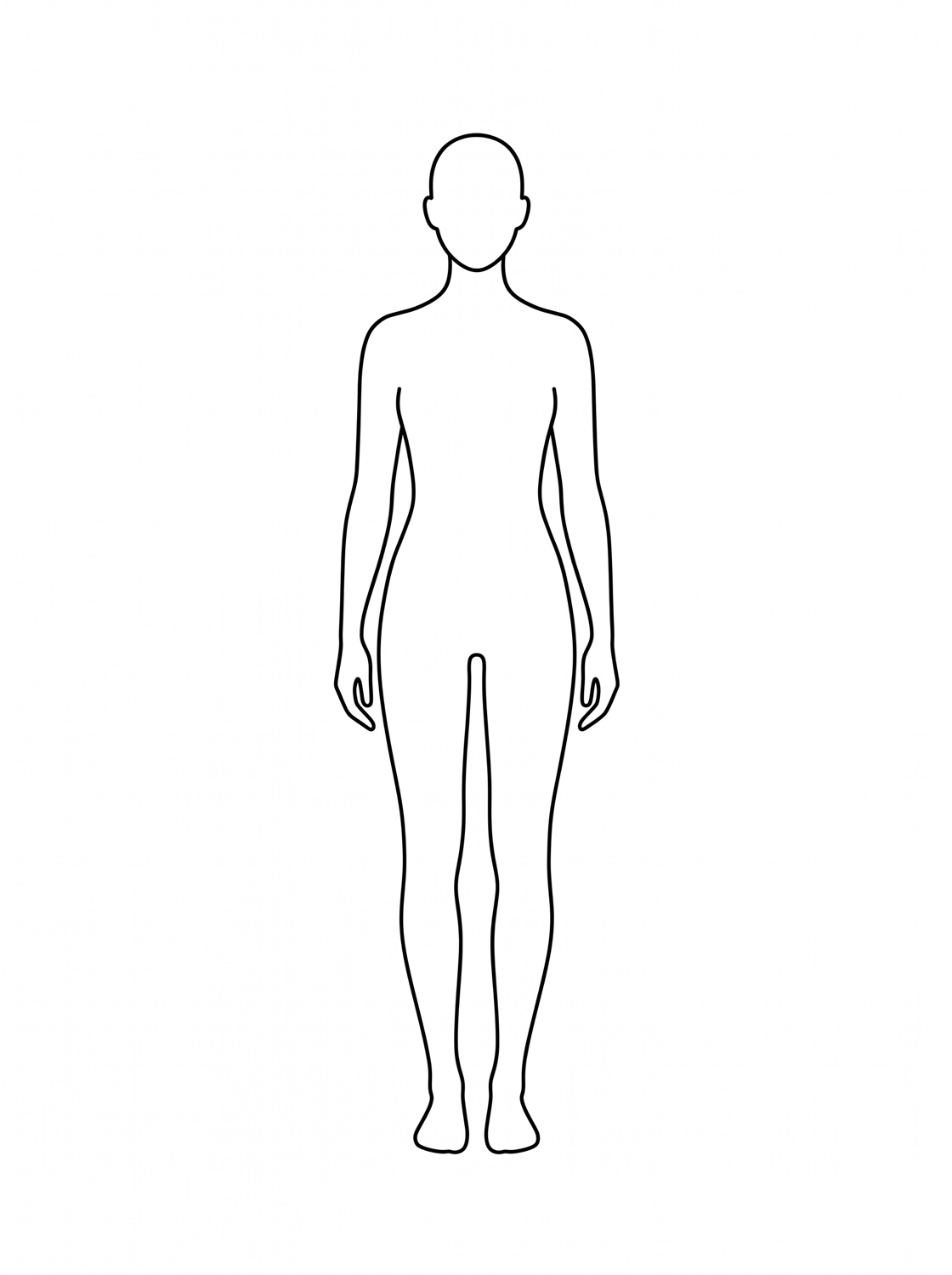 図:まっすぐ立つAさんのシルエット